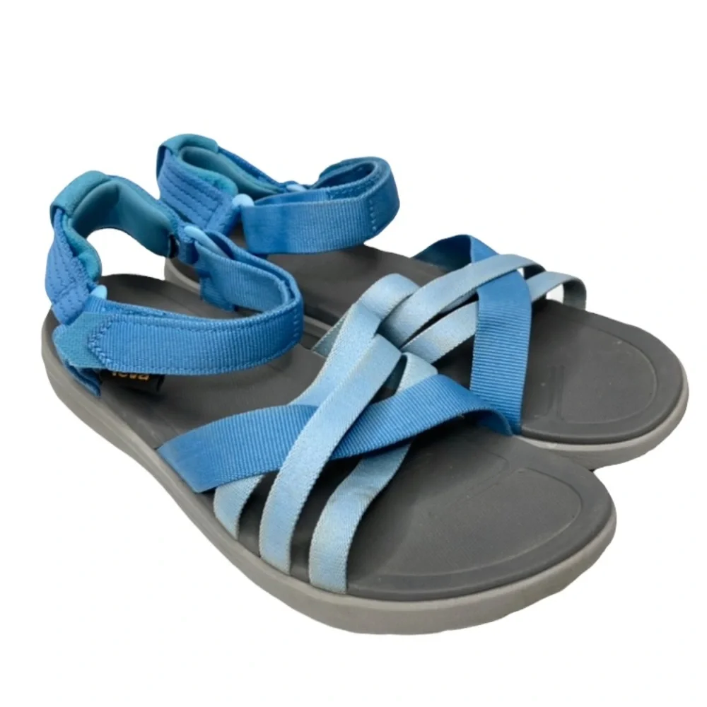 Teva Blue & Gray Sanborn Women’s Sandals Size 8